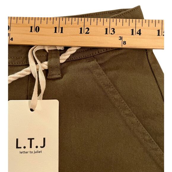 L.T.J. Letter To Juliet Women's Crop Zip Ankle Utility Joggers in Moss Sz L NWT - Picture 11 of 13